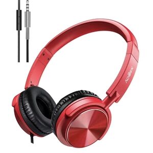 Vogek Foldable Stereo Headphones With Mic (Red) New In Box